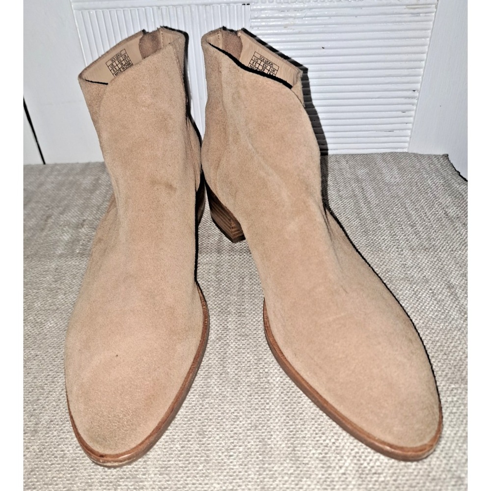 Soludos Ankle Boots Size 8.5 Tan Leather Suede